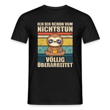 Faultier Arbeitskollege Bürohumor - Männer T-Shirt - Schwarz - Vorne - AI Model Male 178 light (178cm)