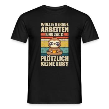 Faultier Lustig Arbeiten Kollege - Männer T-Shirt - Schwarz - Vorne - AI Model Male 178 light (178cm)