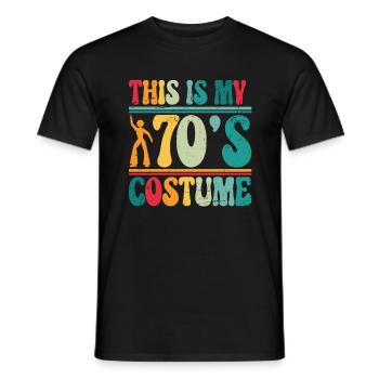 This is my 70s Costume Halloween 70er Party Disco - Men's T-Shirt - black - Front - AI Model Male 178 light (178cm)