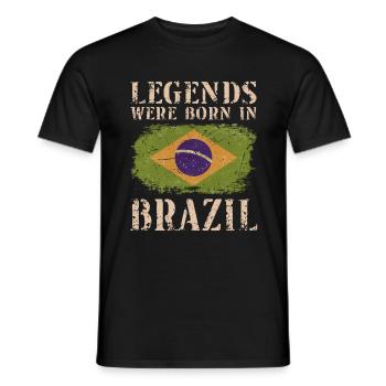 Vintage Design Drapeau Brésilien Brésil - T-shirt homme - noir - Devant - AI Model Male 178 light (178cm)