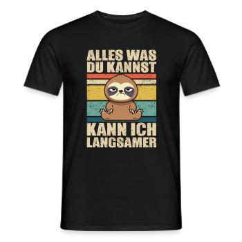 Faultier Ironie Büro Arbeitstier - Männer T-Shirt - Schwarz - Vorne - AI Model Male 178 light (178cm)