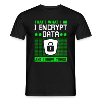 Encrypt cyber security data code - Men's T-Shirt - black - Front - AI Model Male 178 light (178cm)