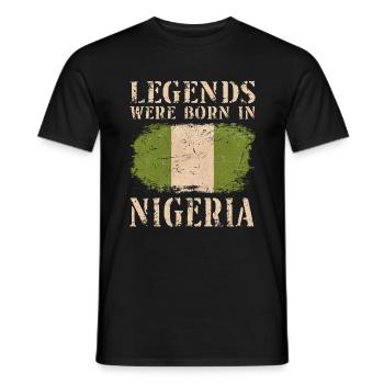 Vintage Design Nigerian Flag Nigeria - Men's T-Shirt - black - Front - AI Model Male 178 light (178cm)