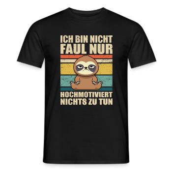 Faultier Arbeitskollege hochmotiviert - Männer T-Shirt - Schwarz - Vorne - AI Model Male 178 light (178cm)