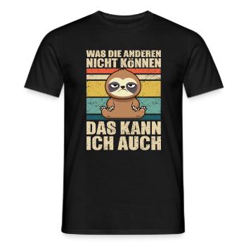 Sloth Saying Work colleague - Men's T-Shirt - black - Front - AI Model Male 178 light (178cm)