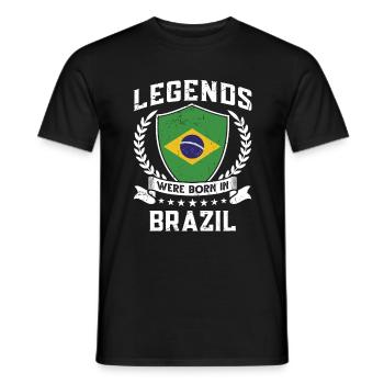 Vintage Design Brazilian Flag Brazil - Men's T-Shirt - black - Front - AI Model Male 178 light (178cm)