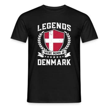 Vintage Design Drapeau danois Danemark - T-shirt homme - noir - Devant - AI Model Male 178 light (178cm)