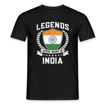 Vintage Design Drapeau Indien Inde - T-shirt homme - noir - Devant - AI Model Male 178 light (178cm)