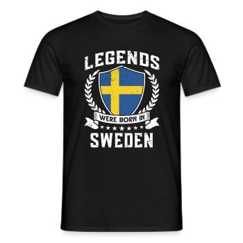 Vintage Design Drapeau suédois Suède - T-shirt homme - noir - Devant - AI Model Male 178 light (178cm)