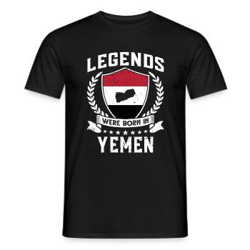 Vintage Design Drapeau Yéménite Yémen - T-shirt homme - noir - Devant - AI Model Male 178 light (178cm)