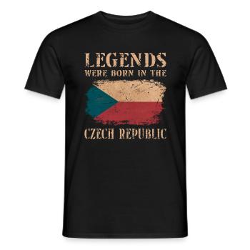 Vintage Design Drapeau tchèque - T-shirt homme - noir - Devant - AI Model Male 178 light (178cm)