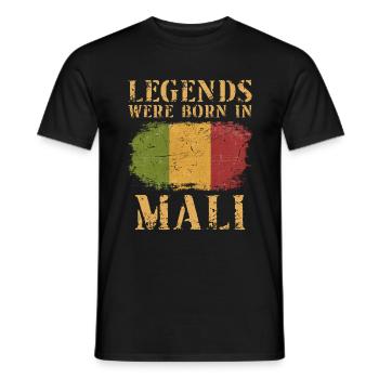 Vintage Design Drapeau Malien Mali - T-shirt homme - noir - Devant - AI Model Male 178 light (178cm)