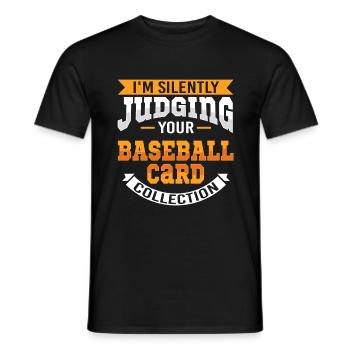 Sammelkarten Baseball Karten Lustig - Männer T-Shirt - Schwarz - Vorne - AI Model Male 178 light (178cm)