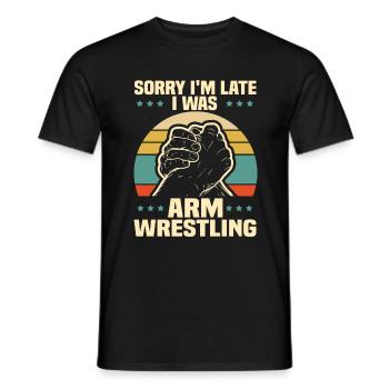 Bras de fer Bras de fer rétro - T-shirt homme - noir - Devant - AI Model Male 178 light (178cm)