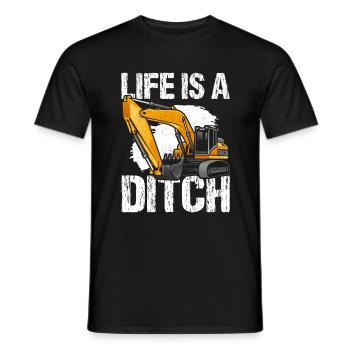 Excavator driver Excavators & excavators - Men's T-Shirt - black - Front - AI Model Male 178 light (178cm)