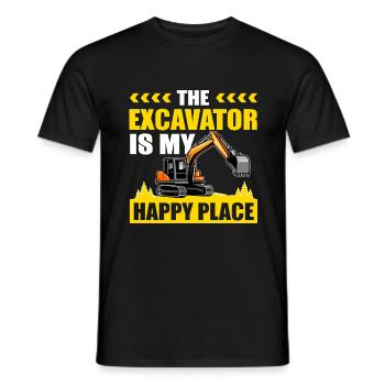 Excavator driver Proud excavator operator Excavator - Men's T-Shirt - black - Front - AI Model Male 178 light (178cm)