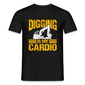Excavator operator excavator & excavator driver Lustig - Men's T-Shirt - black - Front - AI Model Male 178 light (178cm)