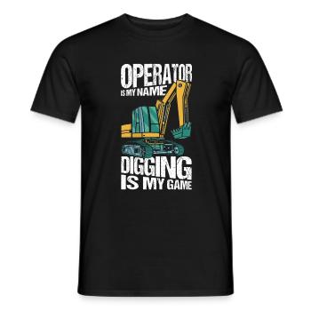 Opérateurs de pelles hydrauliques Pilotes de pelles hydrauliques - T-shirt homme - noir - Devant - AI Model Male 178 light (178cm)