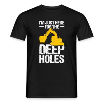 Excavator operators Holes excavator operators - Men's T-Shirt - black - Front - AI Model Male 178 light (178cm)