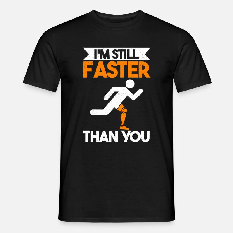 Beinprothese Prothese Amputation Lustig - Männer T-Shirt - Schwarz