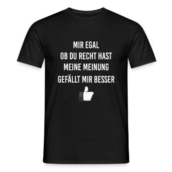 Mir egal ob du Recht hast | lustige Sprüche - Männer T-Shirt - Schwarz - Vorne - AI Model Male 178 light (178cm)
