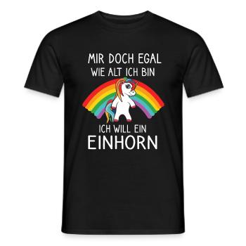 Ist Mir Doch Egal lustige Sprüche mit Einhorn - Männer T-Shirt - Schwarz - Vorne - AI Model Male 178 light (178cm)
