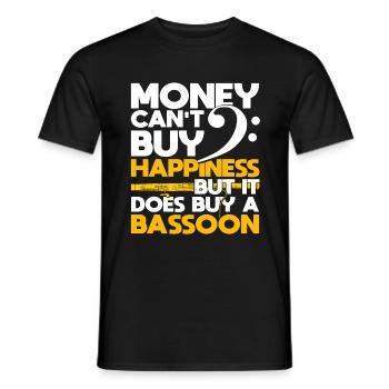 Basson Musicien d’orchestre bassoniste - T-shirt homme - noir - Devant - AI Model Male 178 light (178cm)
