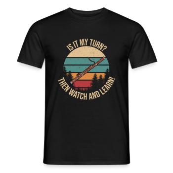 Bassoon Bassoonist Retro Orchestra Musician - Men's T-Shirt - black - Front - AI Model Male 178 light (178cm)
