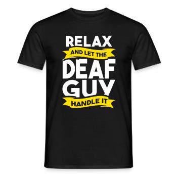 Deaf Pride Lustig Gehörlos Zeichensprache - Männer T-Shirt - Schwarz - Vorne - AI Model Male 178 light (178cm)