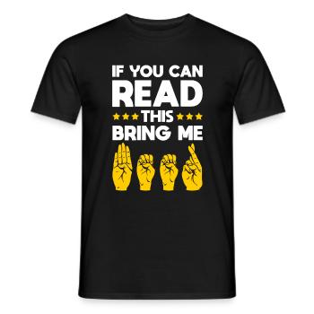 Deaf Pride Funny Deaf Sign Language Beer - T-shirt homme - noir - Devant - AI Model Male 178 light (178cm)