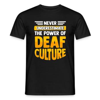 Deaf Sign Language Deaf Pride Funny - Men's T-Shirt - black - Front - AI Model Male 178 light (178cm)