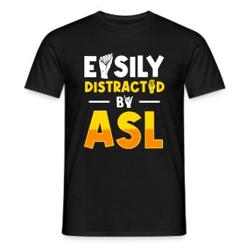 ASL Zeichensprache Deaf Pride Gehörlos - Männer T-Shirt - Schwarz - Vorne - AI Model Male 178 light (178cm)