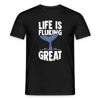 Whale Caudal Fin Marine Mammals Ocean - Men's T-Shirt - black - Front - AI Model Male 178 light (178cm)