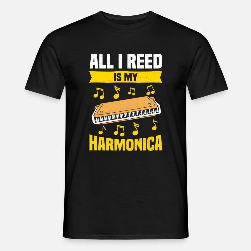 harmonica drôle - T-shirt homme - noir