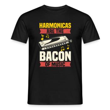 harmonica joueur d'harmonica drôle - T-shirt homme - noir - Devant - AI Model Male 178 light (178cm)
