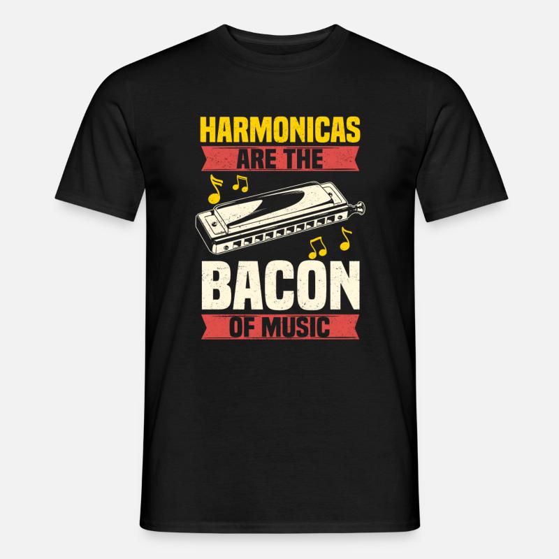 harmonica joueur d'harmonica drôle - T-shirt homme - noir