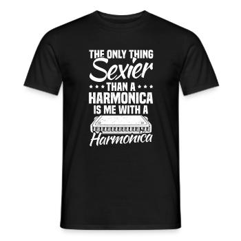 harmoniciste sexy harmoniciste - T-shirt homme - noir - Devant - AI Model Male 178 light (178cm)