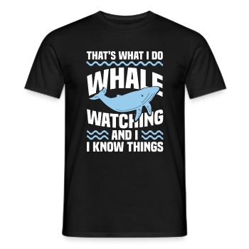 Observation des baleines mammifères marins baleine à bosse drôle - T-shirt homme - noir - Devant - AI Model Male 178 light (178cm)