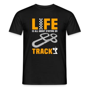 Slotcar Racing Slotcar Autorennbahn - Männer T-Shirt - Schwarz - Vorne - AI Model Male 178 light (178cm)