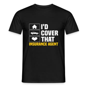 Agent d’assurance Actuaire Assurance-vie - T-shirt homme - noir - Devant - AI Model Male 178 light (178cm)