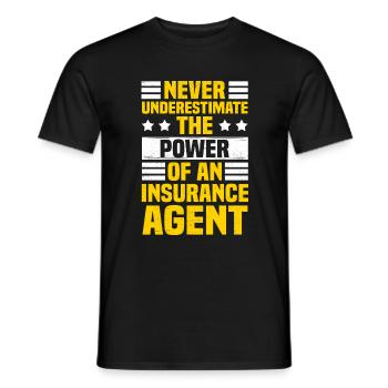 Agent d’assurance Actuaire Assurance-vie - T-shirt homme - noir - Devant - AI Model Male 178 light (178cm)