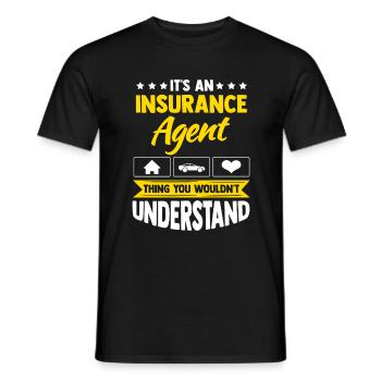 Insurance Agent Actuary Insurance Funny - Men's T-Shirt - black - Front - AI Model Male 178 light (178cm)