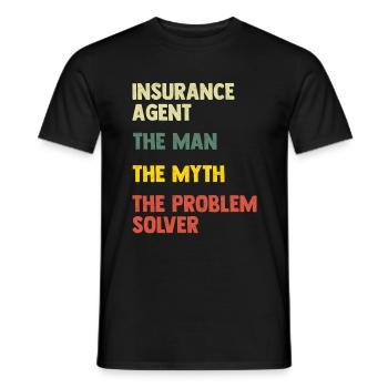 Agent d’assurance Lustig - T-shirt homme - noir - Devant - AI Model Male 178 light (178cm)