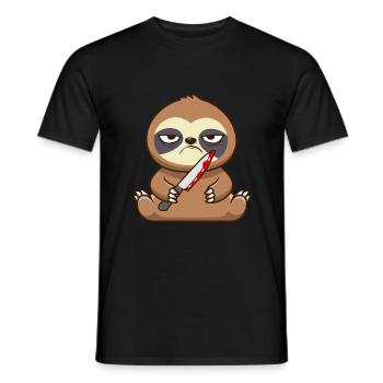 Sloth Misanthrope Morning Muffle - Men's T-Shirt - black - Front - AI Model Male 178 light (178cm)