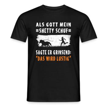 Lustiger Shetty Spruch - Männer T-Shirt - Schwarz - Vorne - AI Model Male 178 light (178cm)