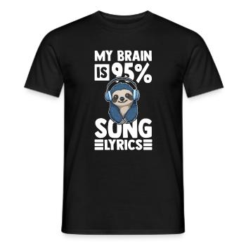 Musik hören Faultier Kopfhörer DJ - Männer T-Shirt - Schwarz - Vorne - AI Model Male 178 light (178cm)