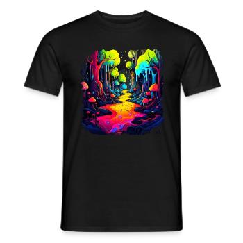 Réchauffement climatique - Style psychodélique - T-shirt homme - noir - Devant - AI Model Male 178 light (178cm)
