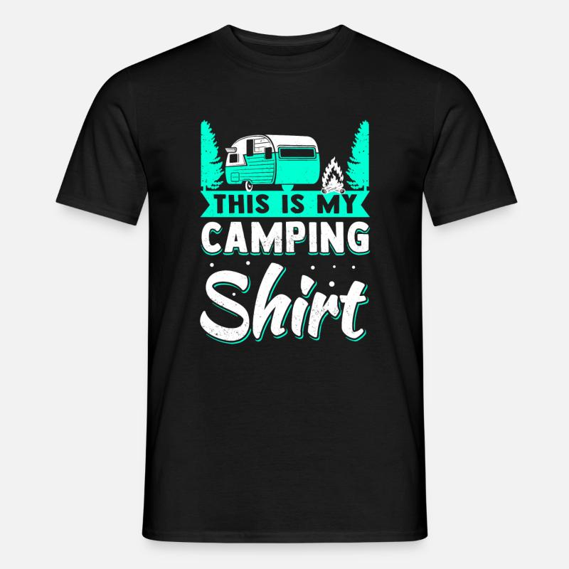 Camping Campen Wohnwagen Camper - Männer T-Shirt - Schwarz