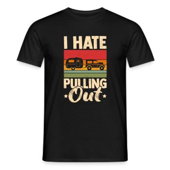 Camping with caravan Camper Camping - Men's T-Shirt - black - Front - AI Model Male 178 light (178cm)