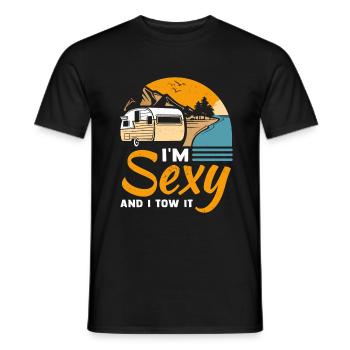 Camping Camper Wohnmobil Lustiges Campen - Männer T-Shirt - Schwarz - Vorne - AI Model Male 178 light (178cm)